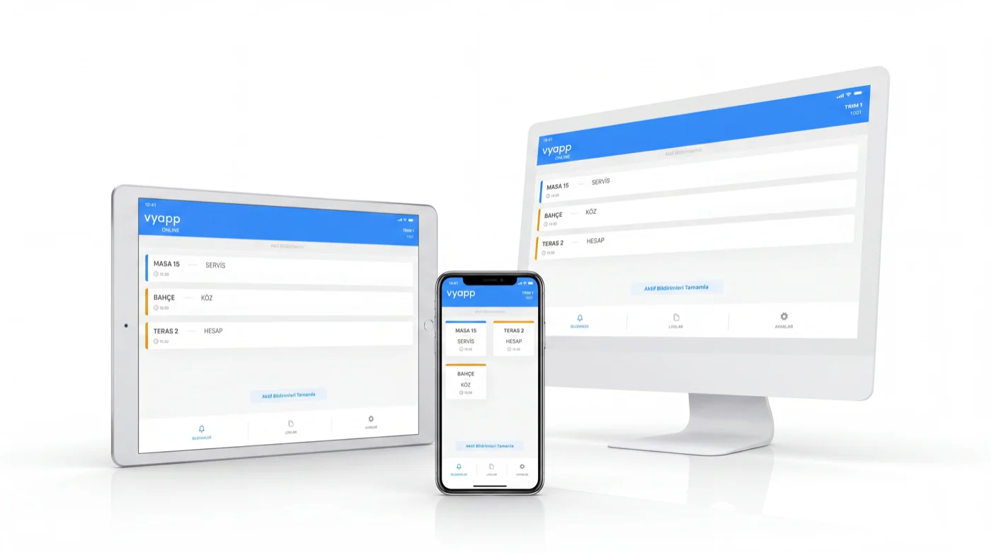 VyApp Smart Call telefon, tablet ve masaüstü ekranları