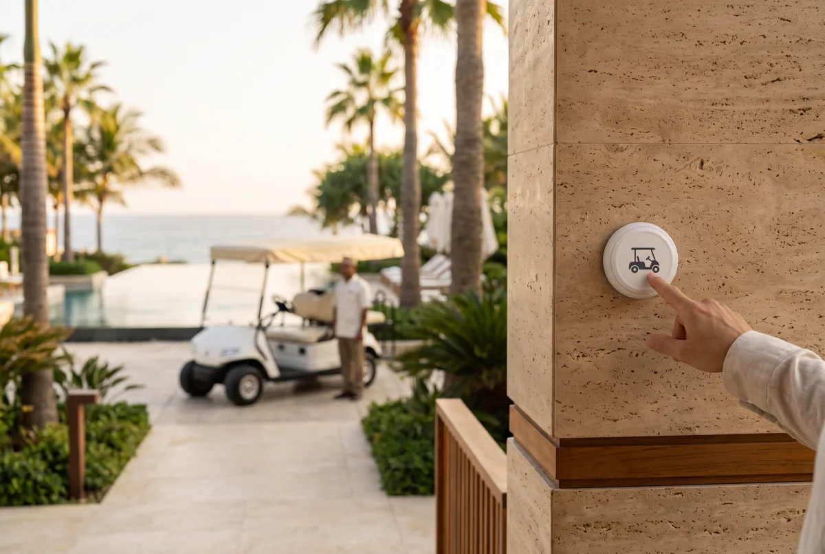 Resort yolunda Vycall buggy çağrı butonu