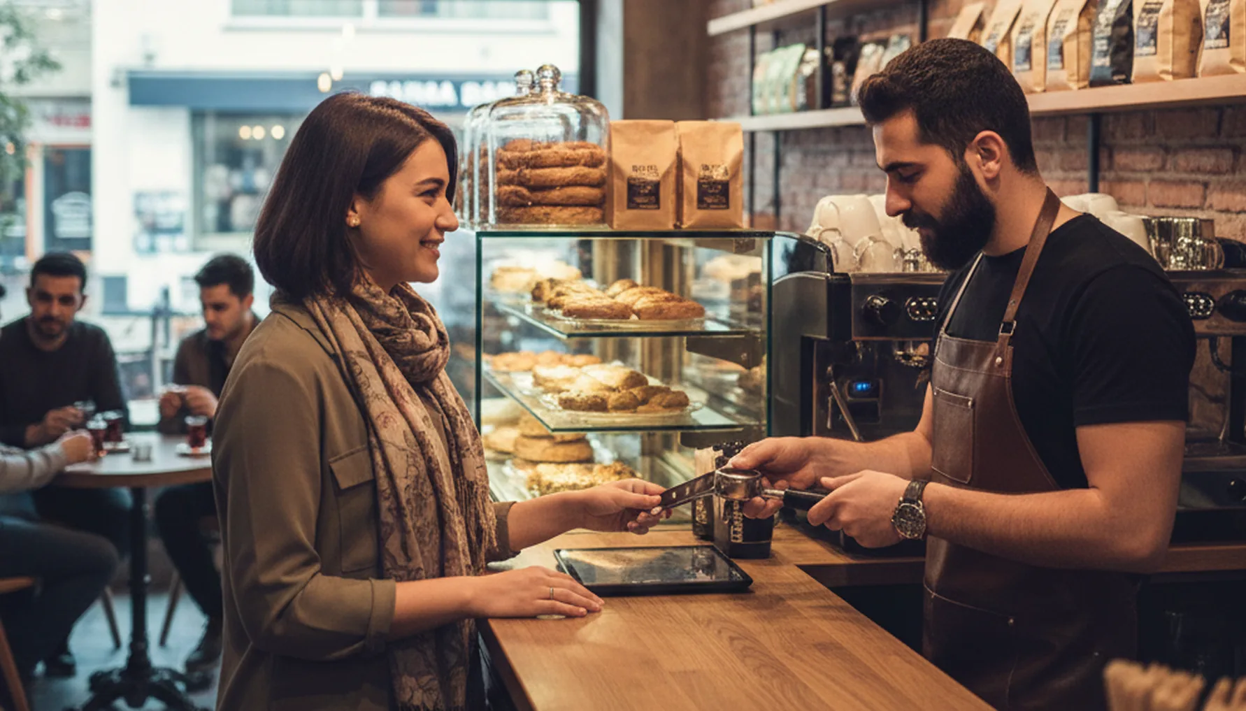 Self servis restoranda sipariş teslim anı