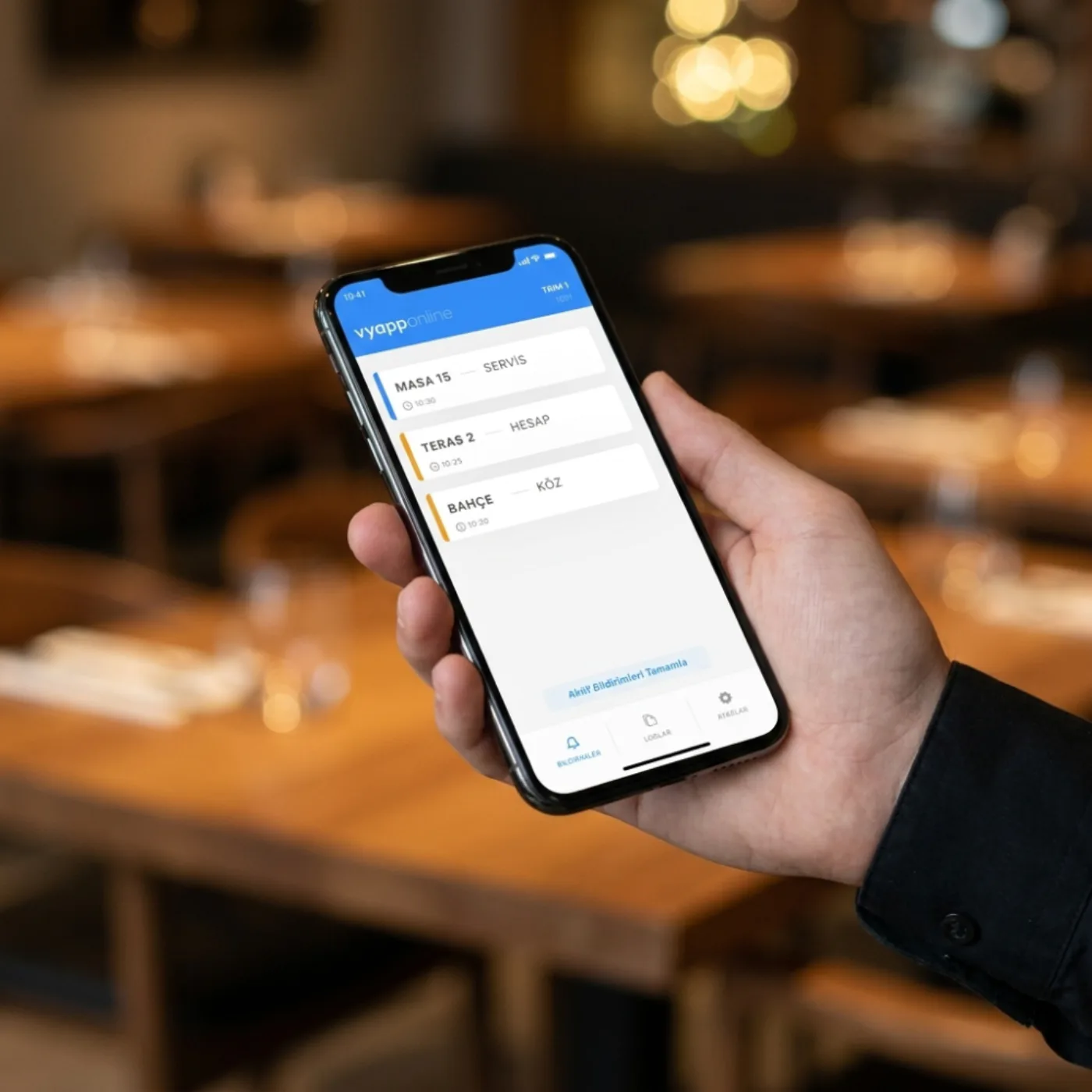 Mürettebatın telefonundaki VyApp Smart Call ekranına düşen güverte çağrısı