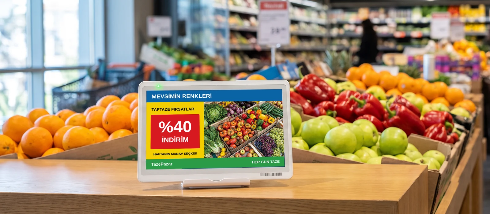 VyTag D73 üzerinde renkli reklam kampanyası örneği