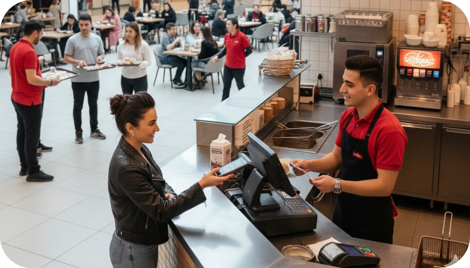 Self-service restaurant calling device