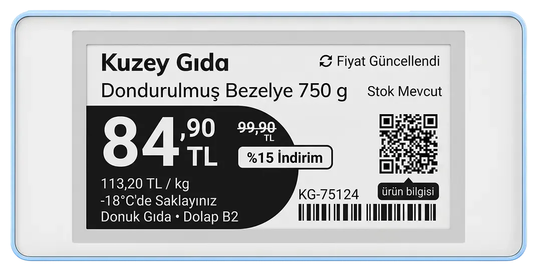 dijital fiyat etiketi kombinasyonu