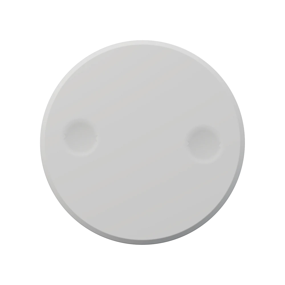 The Vycall B200 call button from above — the UV printing area