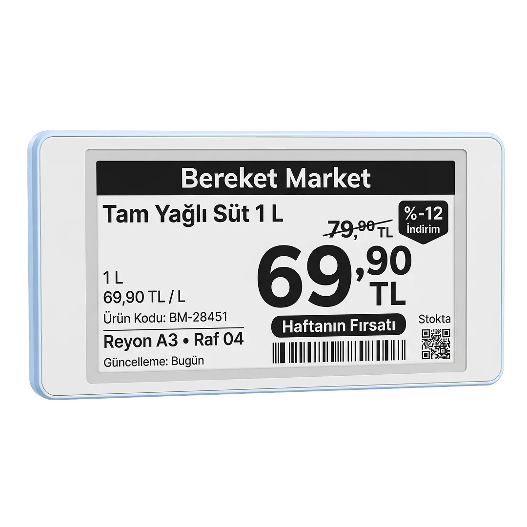 Price and stock detail on a cold chain shelf