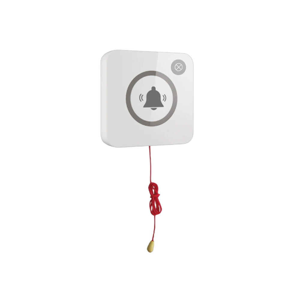 A close-up of the cord on the Vycall P200-PL pull-cord help button