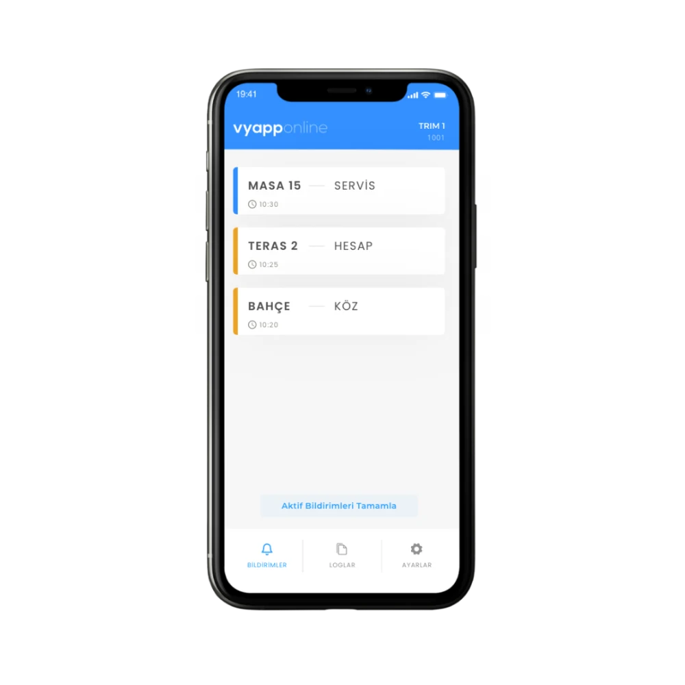 VyApp Smart Call telefon uygulamasında canlı çağrı listesi