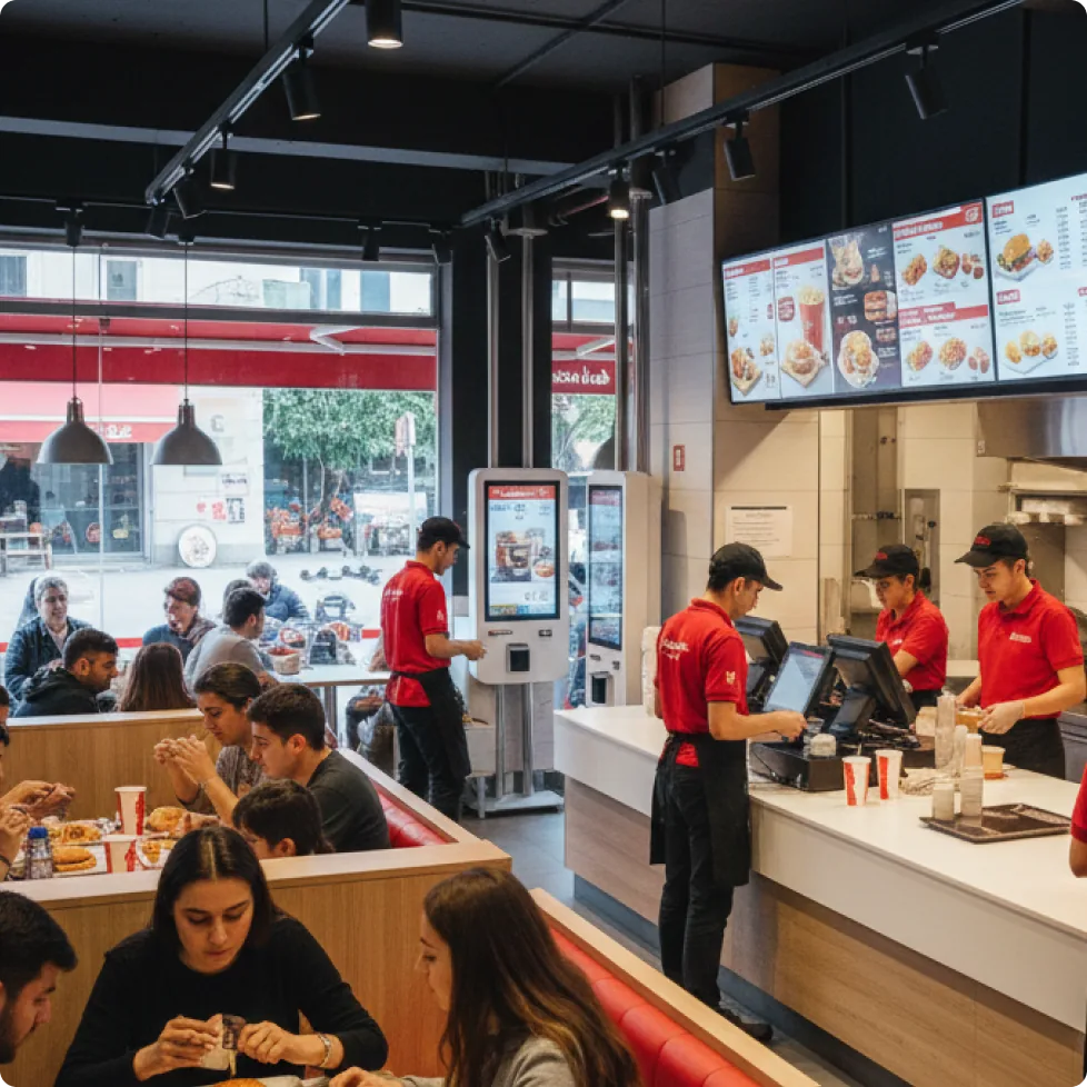 Fast Food Restoranlar için Self-Servis Müşteri Çağrı Sistemi